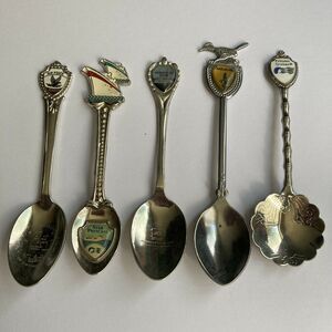 Vintage Collectible Souvenir Travel Spoons Assorted USA Tourist Cruise Lot of 5